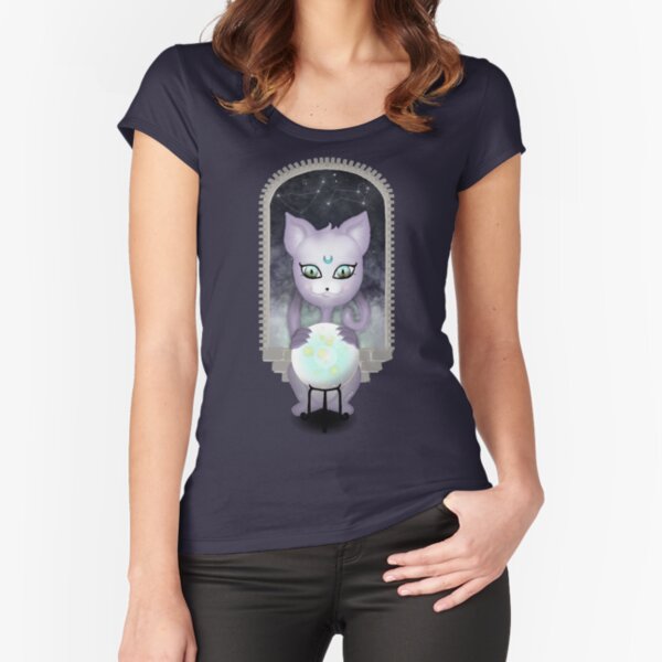 Mystic Miku | Crystal Ball & Zodiac | Navy Fitted Scoop T-Shirt