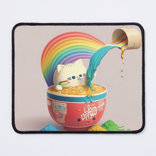 Item preview, Kawaii Cat Takes a Noodle Dip designed and sold by urbannft.