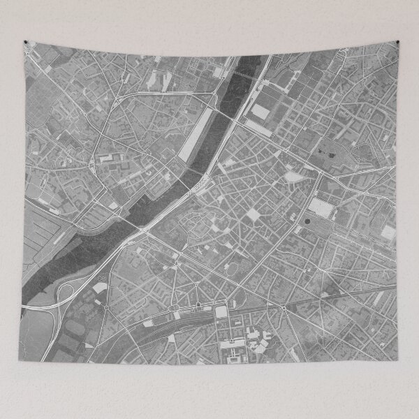 Item preview, Map of Angers downtown (France) in gray vintage style designed and sold by blursbyai.