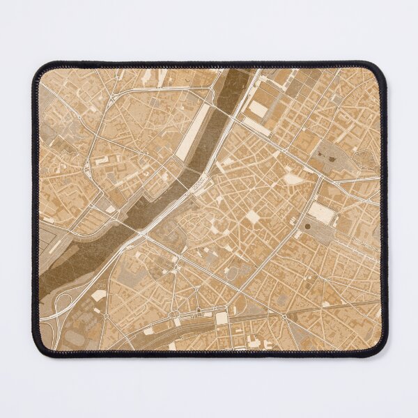 Item preview, Map of Angers downtown (France) in sepia vintage style designed and sold by blursbyai.