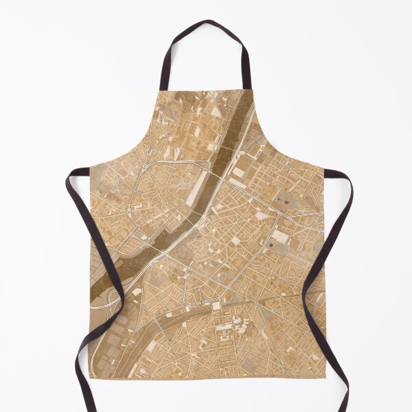Item preview, Map of Angers downtown (France) in sepia vintage style designed and sold by blursbyai.