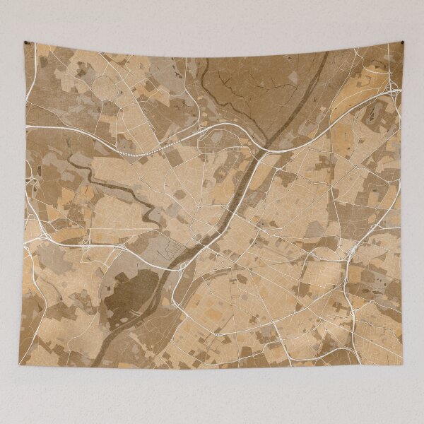 Item preview, Map of Angers (France) in sepia vintage style designed and sold by blursbyai.