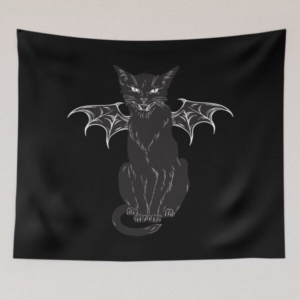 Item preview, Black Cat Hssing Bat Wing Witches Gothic Cat designed and sold by Vicious Malicious.