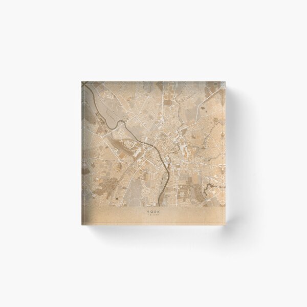 Item preview, Map of York (England) in sepia vintage style designed and sold by blursbyai.