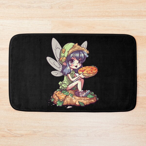 Item preview, Cute Fairy & Pizza Funny Food Retro Japonese Anime designed and sold by SecretDicer.