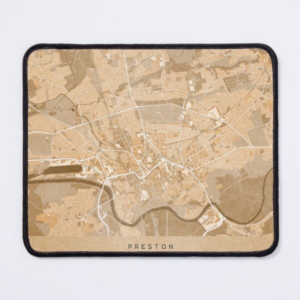 Item preview, Map of Preston (England) in sepia vintage style designed and sold by blursbyai.