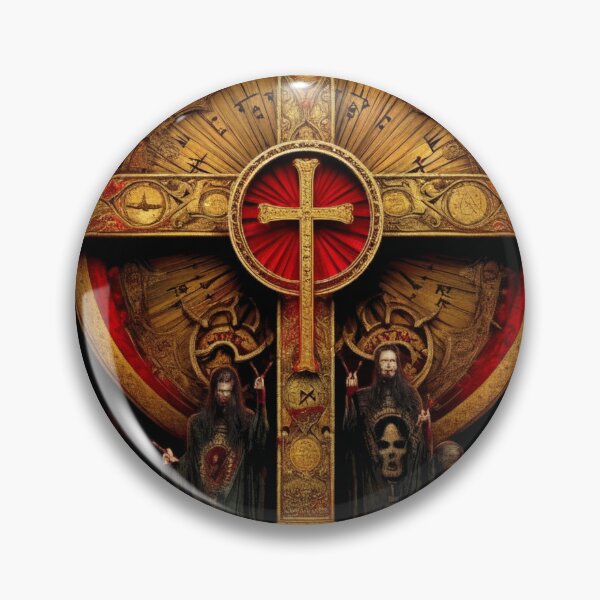 Item preview, crimson and gold cross  designed and sold by Bohabaz.