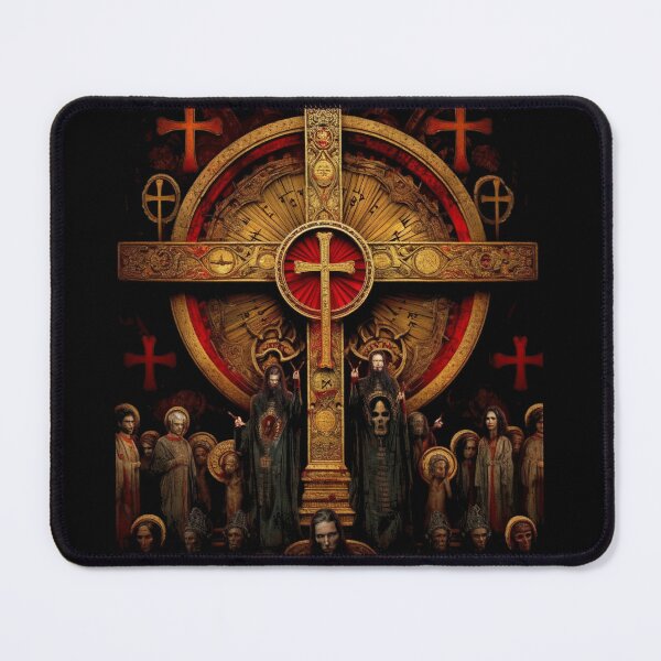 Item preview, crimson and gold cross designed and sold by Bohabaz.