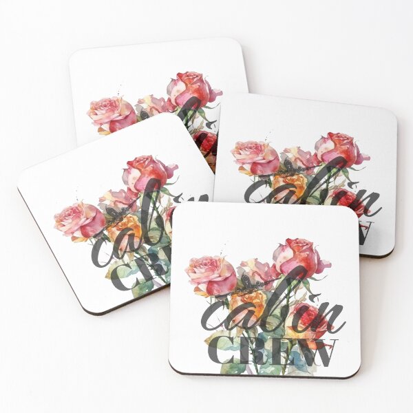 Item preview, Cabin Crew & Roses Flower watercolor design for Flight Attendants Stewardess designed and sold by AviationArtists.