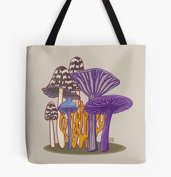 Hand Drawn Mushroom Colourful Pattern Personalized Tote Bag