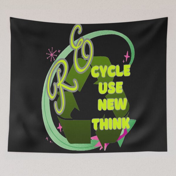 Item preview, Recycle Reuse Renew Rethink Crisis Environmental Activism Earth Day Lettering Design, go green safe our planet design inspired by nature designed and sold by Adri Barnard.