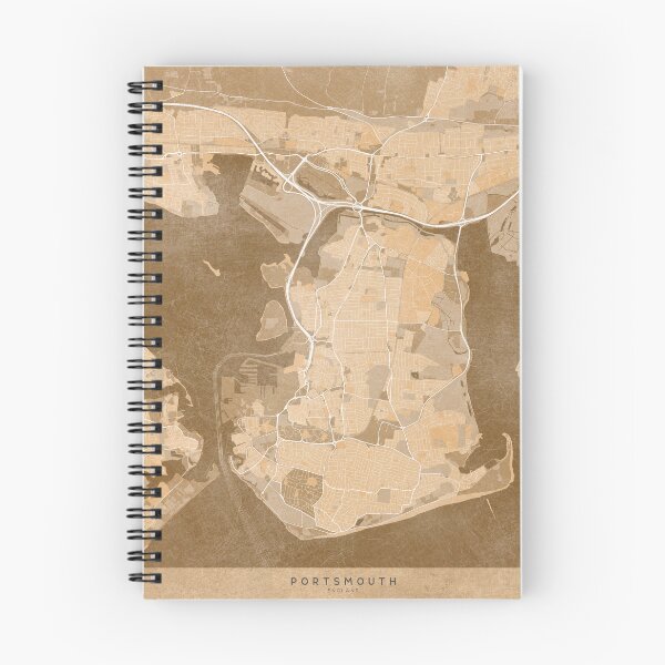 Item preview, Map of Portsmouth (England) in sepia vintage style designed and sold by blursbyai.