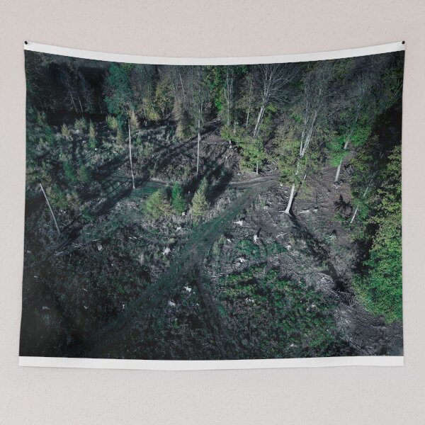Item preview, Dark & Moody Aerial View of Storm-Damaged Forest Ravaged by Bark Beetles designed and sold by TRex-Landscapes.
