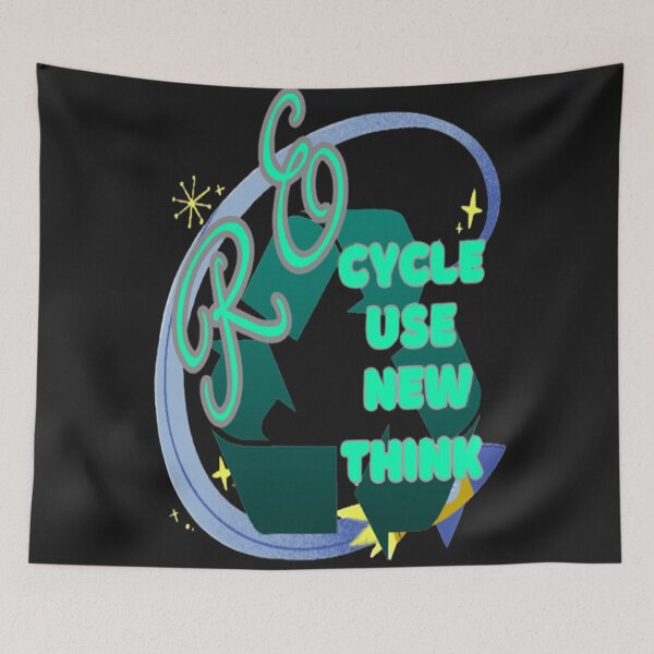 Item preview, Recycle Reuse Renew Rethink Crisis Environmental Activism Earth Day Lettering Design 2, go green safe our planet design inspired by nature designed and sold by Adri Barnard.