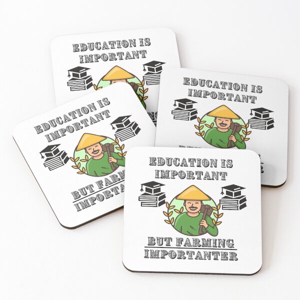 Item preview, Education Is Important But Farming Importanter designed and sold by Quirky Dez.