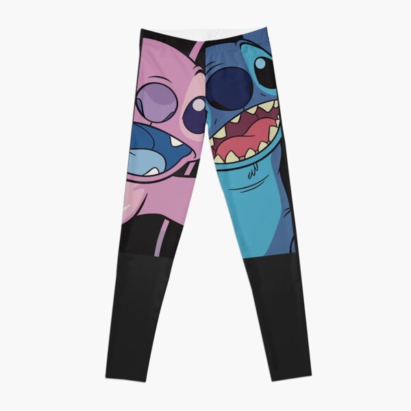 Stitch And Flower Disney Cartoon Lover Combo Leggings And Hollow