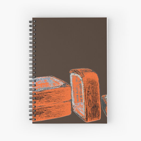 ORANGE, BLACK AND WORDS - just simple squares - Spiral Notebook