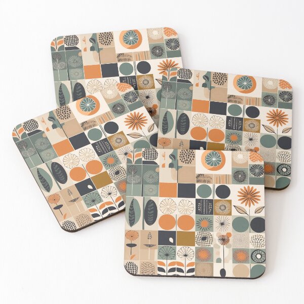 Item preview, Eco Chic Design Pattern with Greens, Oranges, and Flowers for Sustainable Living designed and sold by Juuskus.