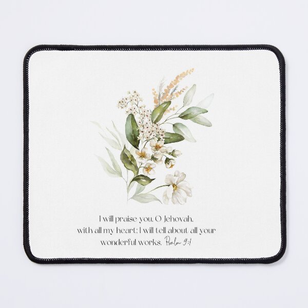Item preview, "I will praise you, O Jehovah, with all my heart...Psalm 9:1 designed and sold by DebsHeArtStudio.