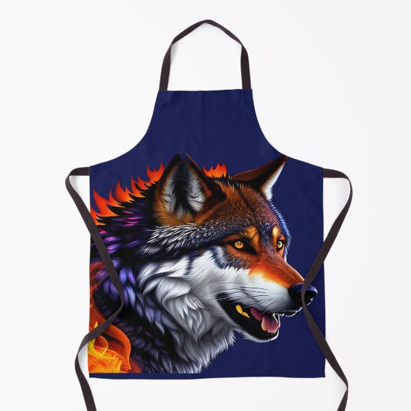 Item preview, A Legendary Fire Wolf. Mythical Creature Wolf Head Print designed and sold by leyfinder.