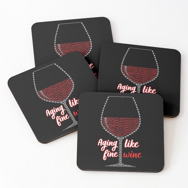 Item preview,  Aging like a fine wine, with a glass of wine Created from a lot of wine glasses designed and sold by Drzamag.