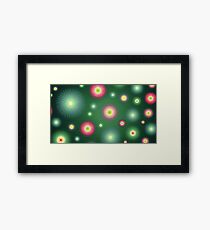 Abstract flowers over dark green graduated background. Spring and summer concept. Framed Print
