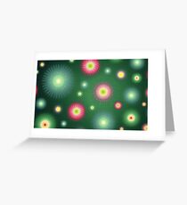 Abstract flowers over dark green graduated background. Spring and summer concept. Greeting Card