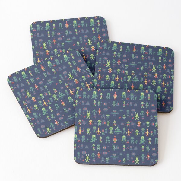 Artikelvorschau, Pixelated Aliens entworfen und verkauft von PixelPatchwork.