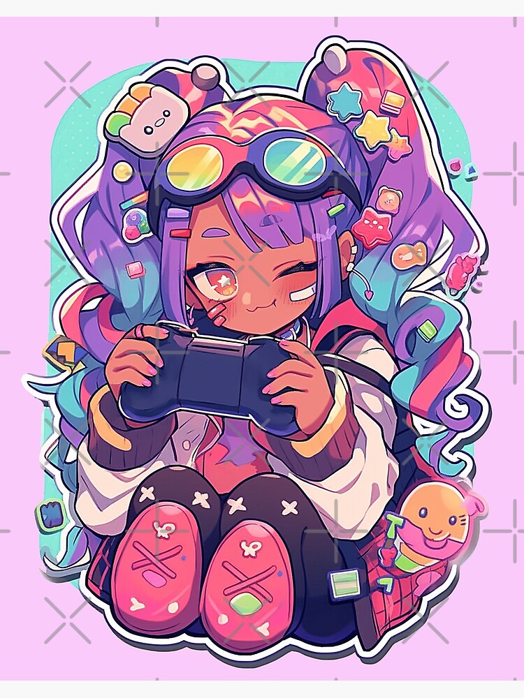 Gamer Girl with serious face, Anime Girl Gaming, Cute Geek Girls 6793357  Vector Art at Vecteezy