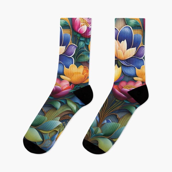 Item preview, Nice red, yellow and blue flowers in the garden designed and sold by LindosPajaros.