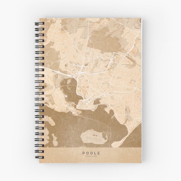 Item preview, Map of Poole (England) in sepia vintage style designed and sold by blursbyai.