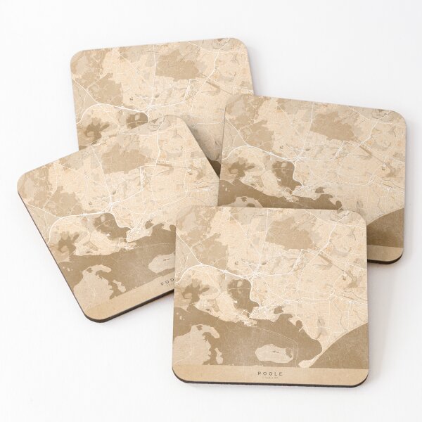 Item preview, Map of Poole (England) in sepia vintage style designed and sold by blursbyai.