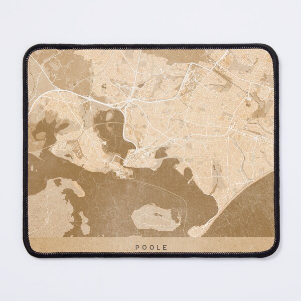 Item preview, Map of Poole (England) in sepia vintage style designed and sold by blursbyai.