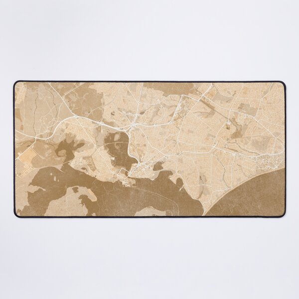 Item preview, Map of Poole (England) in sepia vintage style designed and sold by blursbyai.