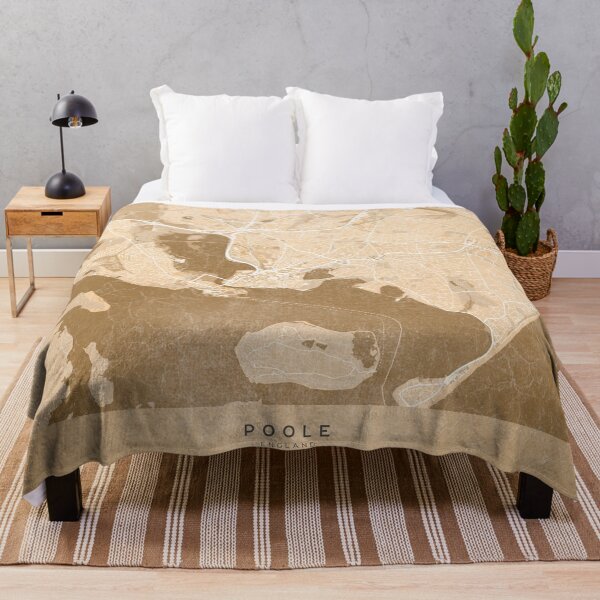 Item preview, Map of Poole (England) in sepia vintage style designed and sold by blursbyai.