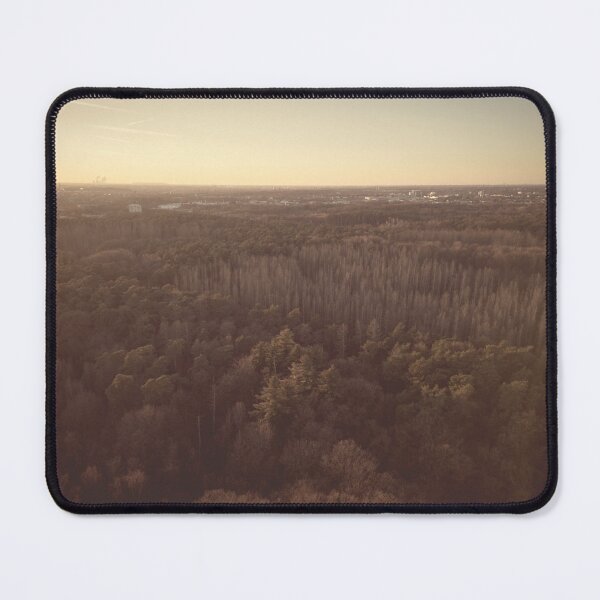 Item preview, Drone Photography - Dark Forest with Expansive View of Industrialized City at Sunset designed and sold by TRex-Landscapes.