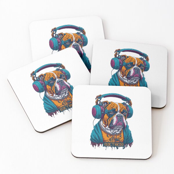 Item preview, Dog as rapper, wearing headphones designed and sold by portokalis.