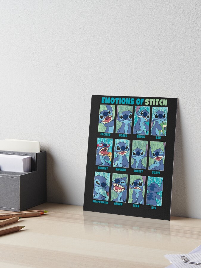 Lilo & Stitch Emotions Of Stitch Panels Art Board Print for Sale by  JeanHillz