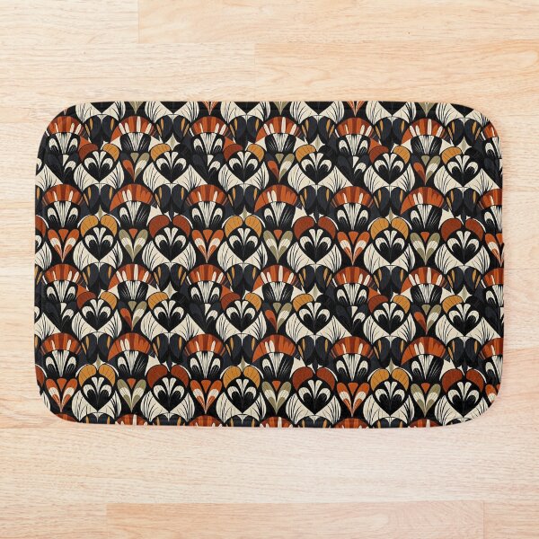 Item preview, Vector tiles of floral designs in orange, red and black designed and sold by DAHAS.