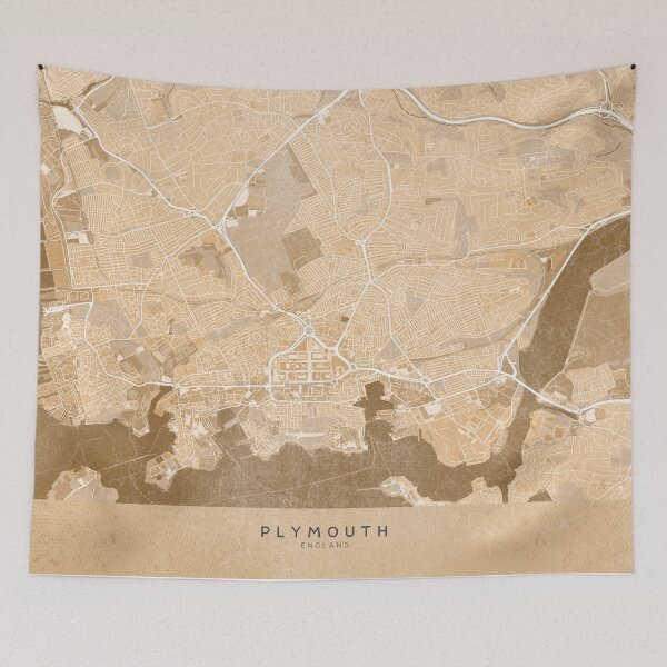 Item preview, Map of Poole (England) in sepia vintage style designed and sold by blursbyai.