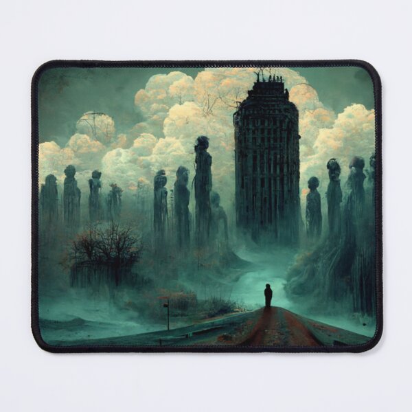 Item preview, Creepy Old Town - Surrealist Digital Art of a Nightmare Landscape designed and sold by Neitherworld-BJ.