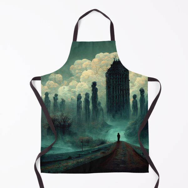 Item preview, Creepy Old Town - Surrealist Digital Art of a Nightmare Landscape designed and sold by Neitherworld-BJ.