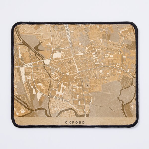 Item preview, Map of Oxford downtown (England) in sepia vintage style designed and sold by blursbyai.