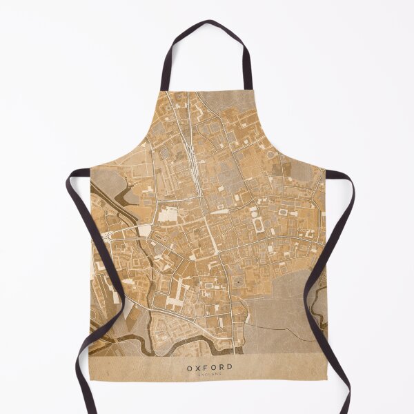 Item preview, Map of Oxford downtown (England) in sepia vintage style designed and sold by blursbyai.