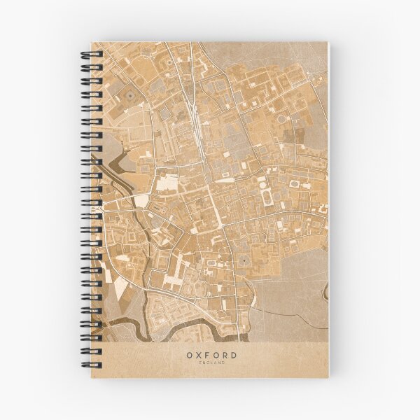Item preview, Map of Oxford downtown (England) in sepia vintage style designed and sold by blursbyai.