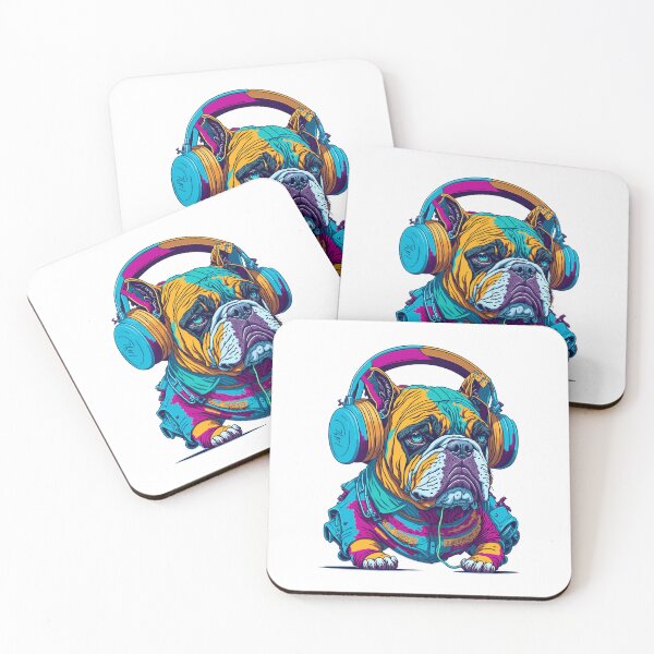 Item preview, Dog as rapper, wearing headphones designed and sold by portokalis.
