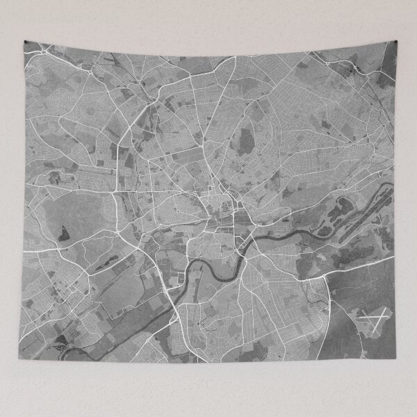 Item preview, Map of Nottingham (England) in gray vintage style designed and sold by blursbyai.