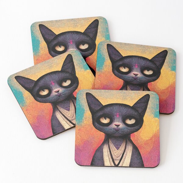 Item preview, Maxila the black yoga cat designed and sold by Pixelboys.