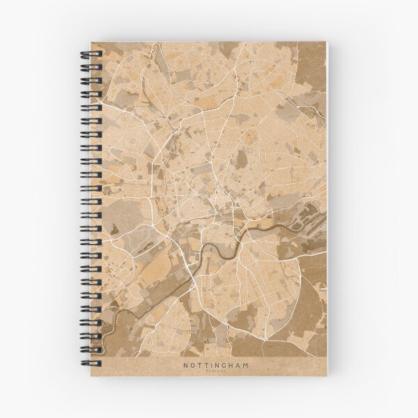 Item preview, Map of Nottingham (England) in sepia vintage style designed and sold by blursbyai.