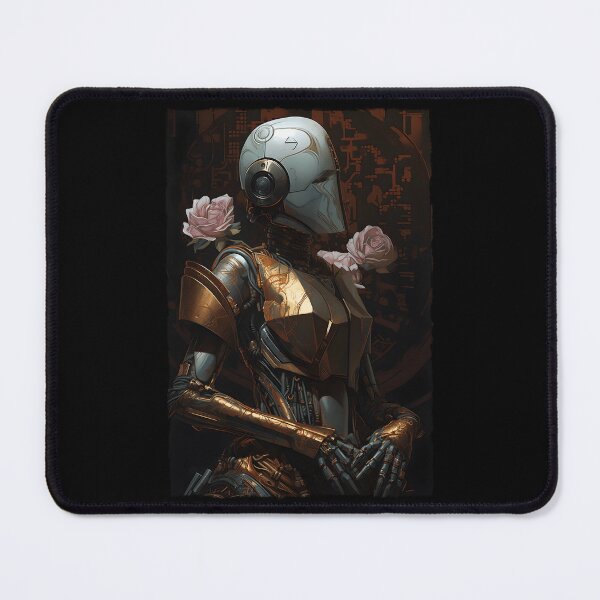 Item preview, Aesthetic, Artificial İntelligence Humanoid Robot with Colorful Flowers designed and sold by UniqueArtMesh.